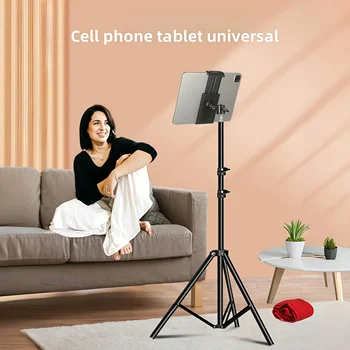 Supporto Treppiede Regolabile 1.6m/2m, Supporto Universale per Telefono e Tablet, Staffa Pieghevole per Live e Video