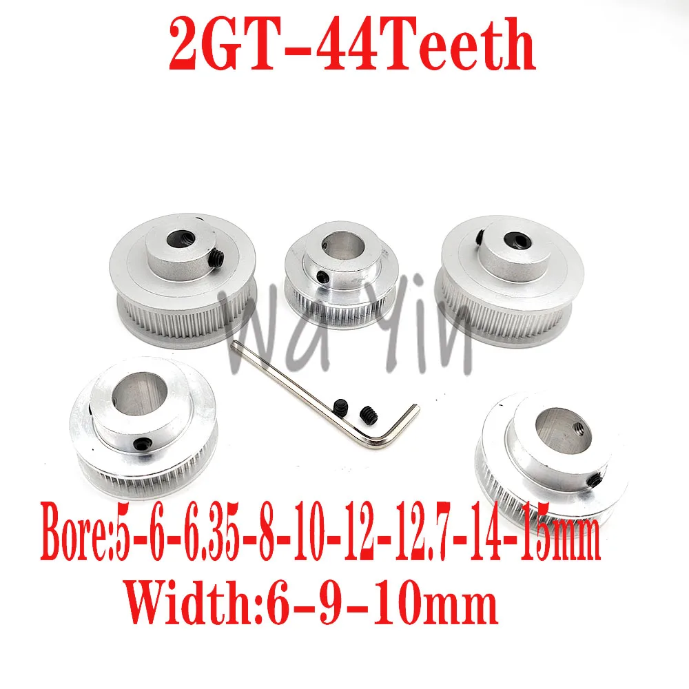 

44 Teeth Timing Pulley Bandwidth 6/9/10mm Inner Hole 5-6-6.35-8-12-12.7-14-15mm Drive Wheel Synchronous Wheel Pulley 2GT/GT2/2M