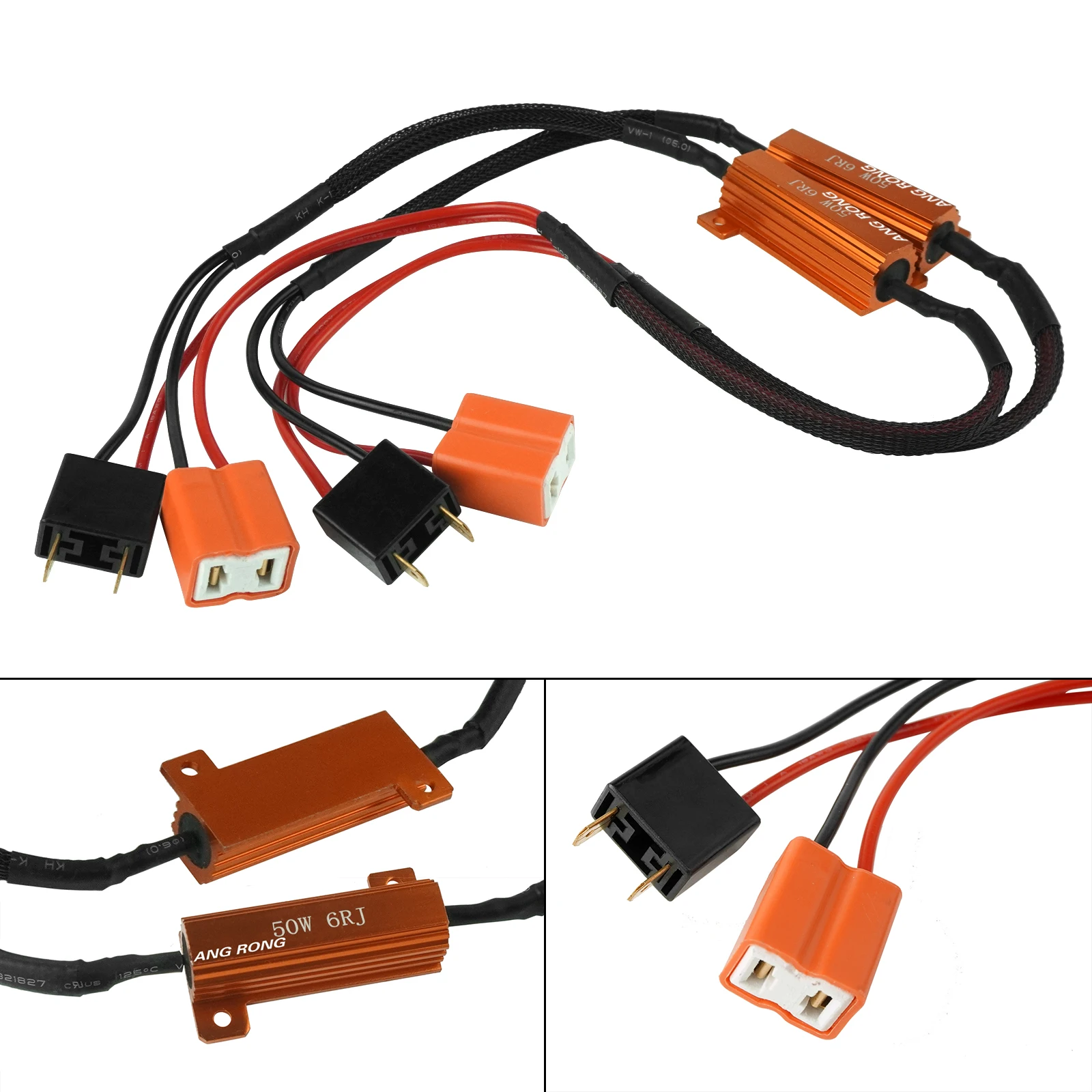 LED Load Resistors ANGRONG 2X H7 50W 6 ohm Stop Car Light Flicker Cancel Error Message