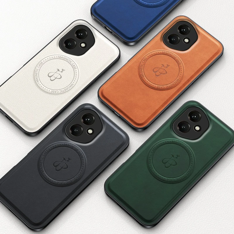 PU Leather Wireless Charging Magnetic Case for Hon...