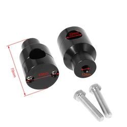 Dual Pack Motorcycle Handlebar Riser Clamp, Aluminum - Black/Chrome Finish (C22Black)