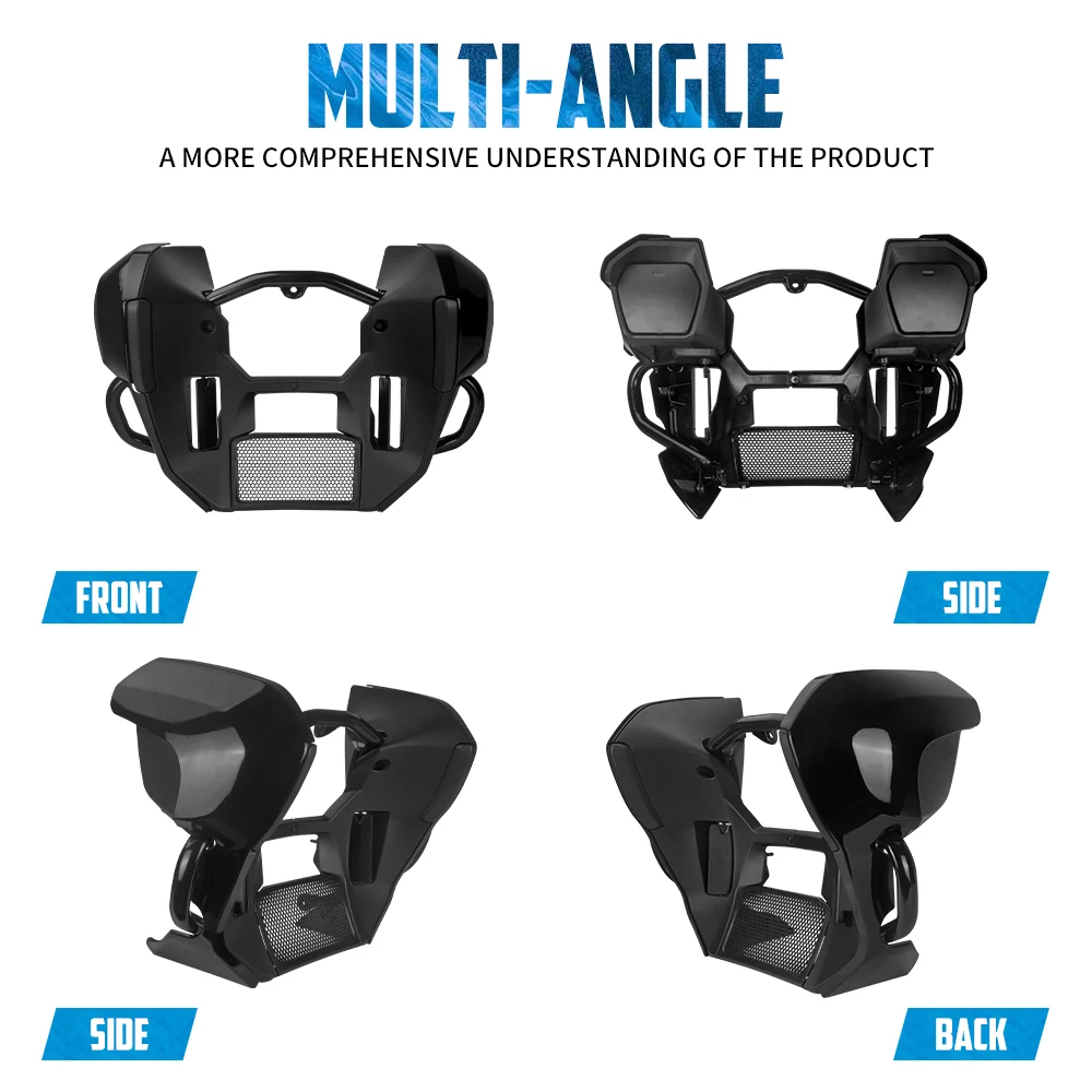 Motorcycle Fairing Spoiler Lowers Kit Extended Chin Spoiler Engine Crash Bar Set For Harley Touring FLTRX -Up FLHXSE -UP