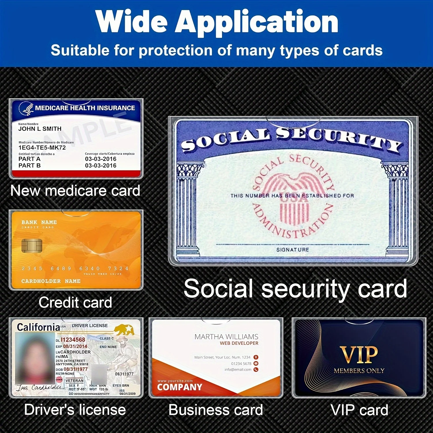8-Piece PVC Card Protective Covers