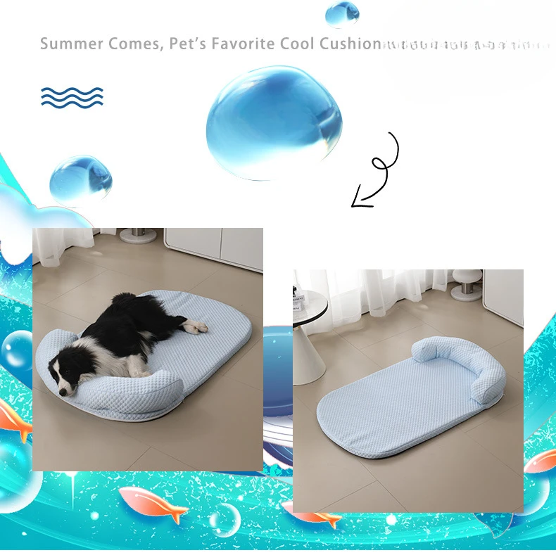 Removable Summer Dog & Cat Bed Ice Silk Cooling - PeticaDeals