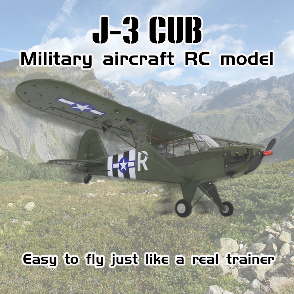 

CoolBank J-3 CUB 1:16 680mm Wingspan EPP Brushless 2.4G 4CH 6-Axis 3D Military Fixed-Wing Aircraft Model Toys