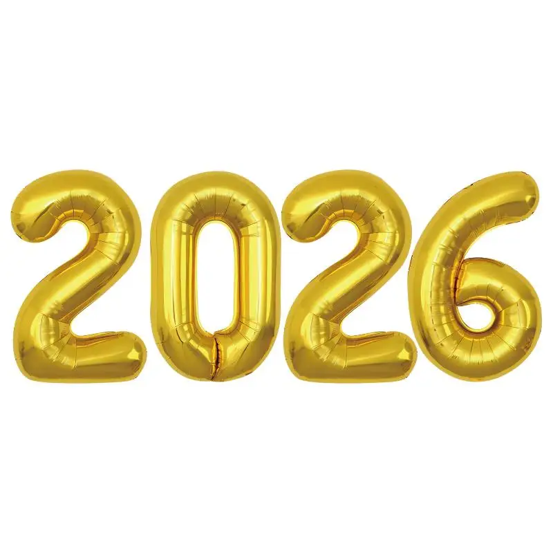 Navidad 2026 Foil Balloons for New Year's Eve Party,Christmas Home Decorations and Photo Booth Props Kit