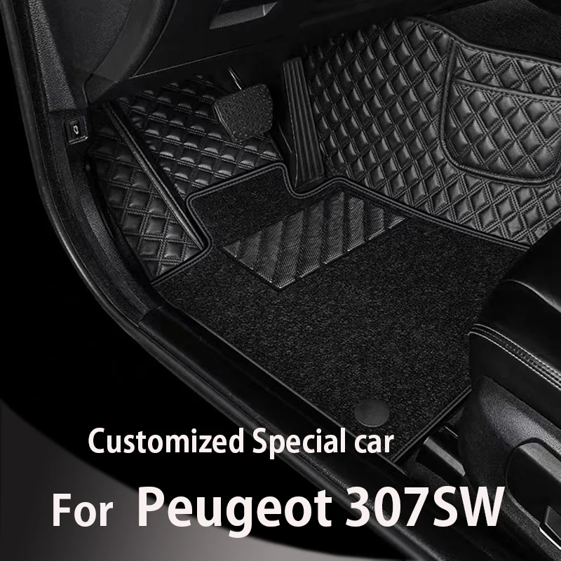 

Автомобильные коврики для Peugeot 307 SW, пять сидений 2005 2006 2007 2008, индивидуальные автомобильные накладки на ножки, коврик, аксессуары для интерьера