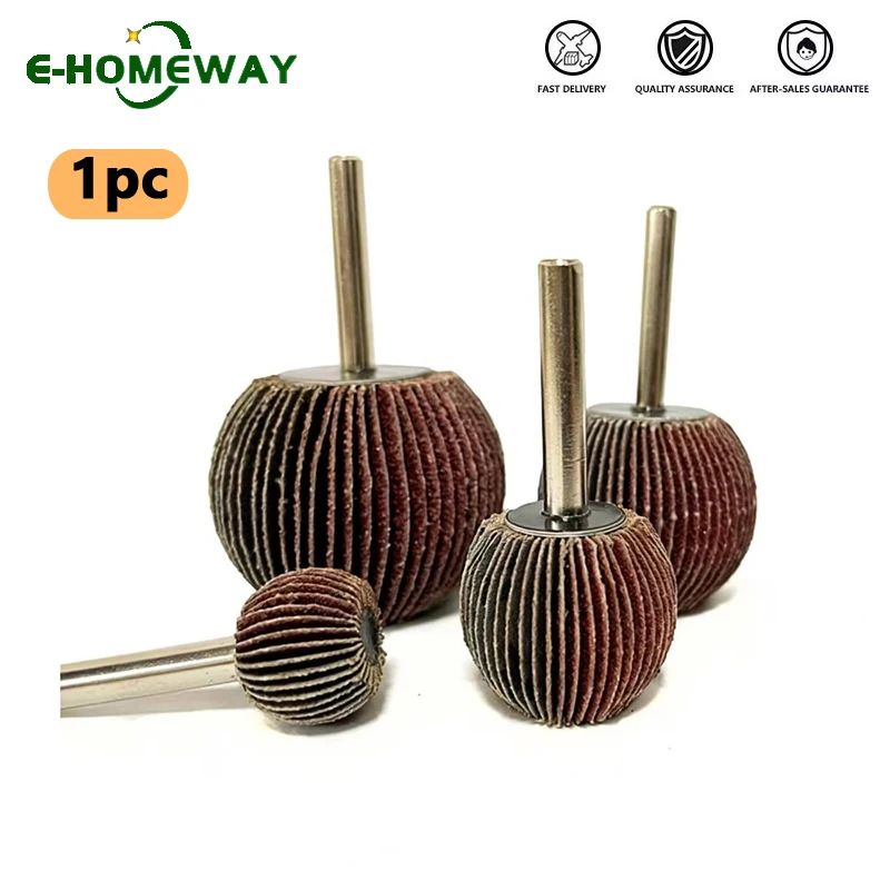 1 Stück sphärisches Schleifpapier-Fächerrad, 6 mm (1/4 Zoll) Schaft, Körnung 60–180, Schleifdrehwerkzeug zum Präzisionspolieren von Schleifmaschinen, Kugelform