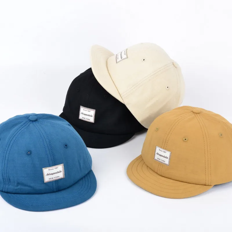 short brim baseball cap hip hop casual flat brimmed snapback hat cotton