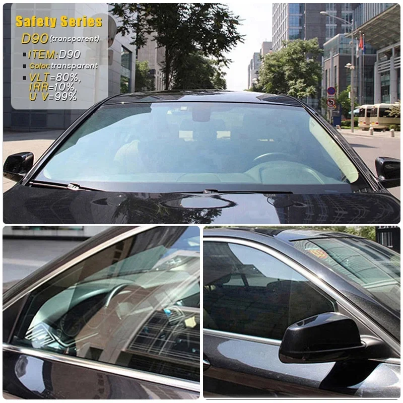 Multi-Size Clear Window Film Transparent Security Glass Film 4 Mil Safety Self Adhesive Window Tint Explosion Shatter-proof Foil window film