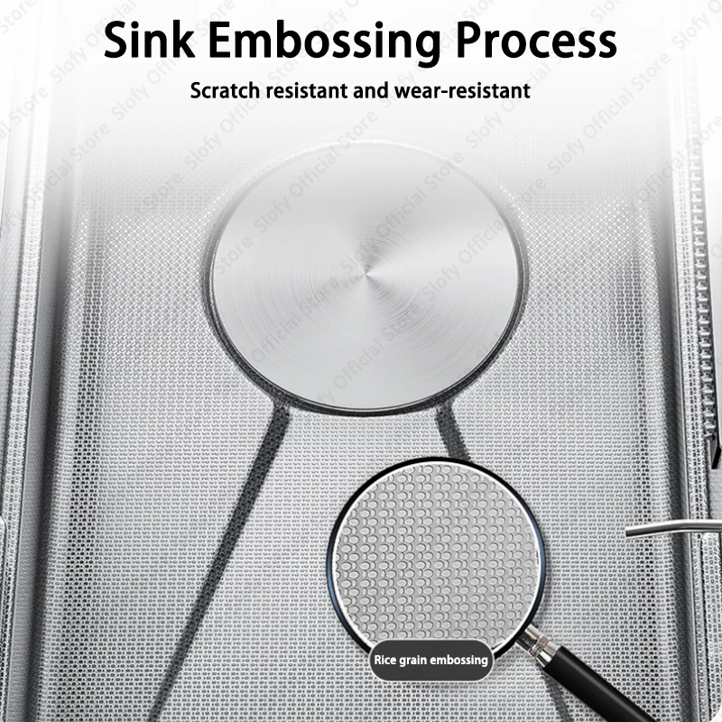 Kitchen Sink Vegetable Workstation Honeycomb Embossing Waterfall Faucet Drain Accessories