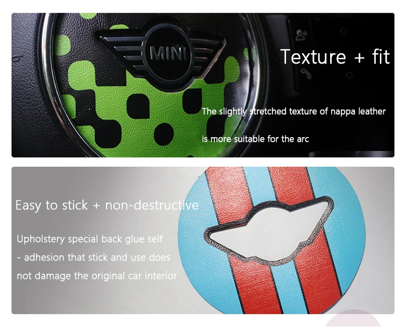 Steering Wheel Stickers For Mini cooper  Accessories R50R52 R53 R55 R56 R60 R61 F54 F55 F56 F60 Clubman 3D Dedicated Car Sticker