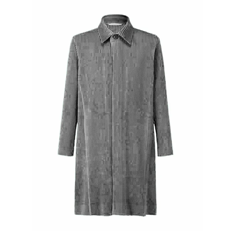 

Miyake 2022 Autumn and Winter New Men's Overcoat High Sense Lightly Mature Korean Style Light Luxury Men's Long Pleated Coat