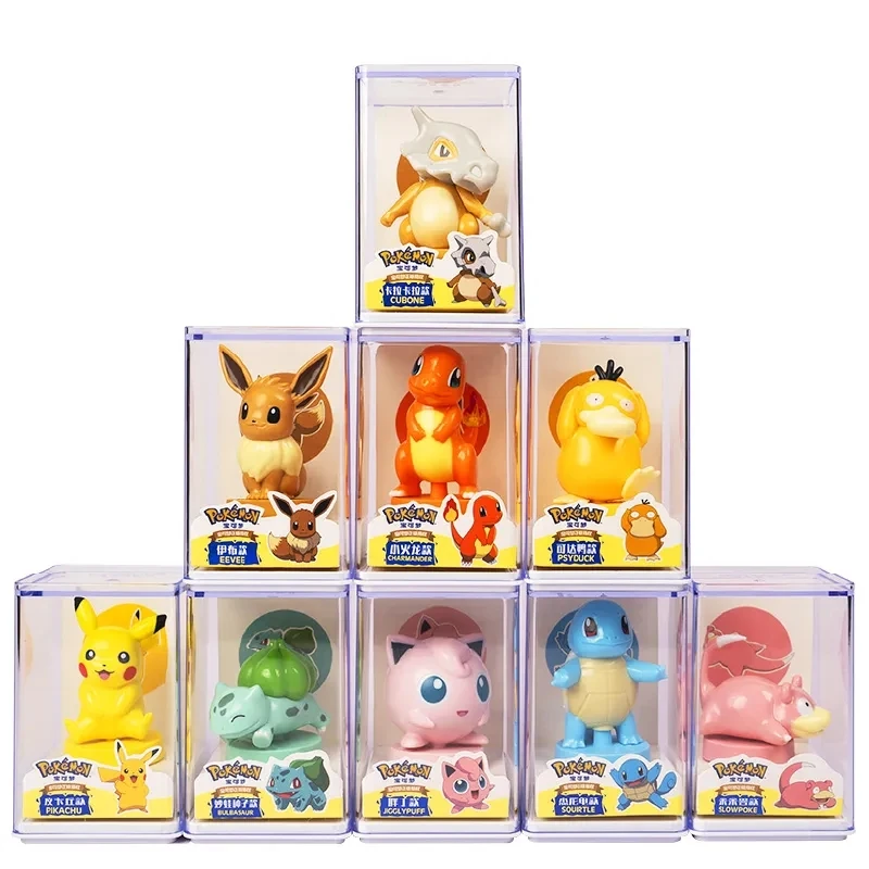 2023 New Pokemon Anime Pikachu Eevees Charizard Blastoise Stamp Pattern Pokeball Pocket Monster Figures Giocattoli Per Bambini Regalo