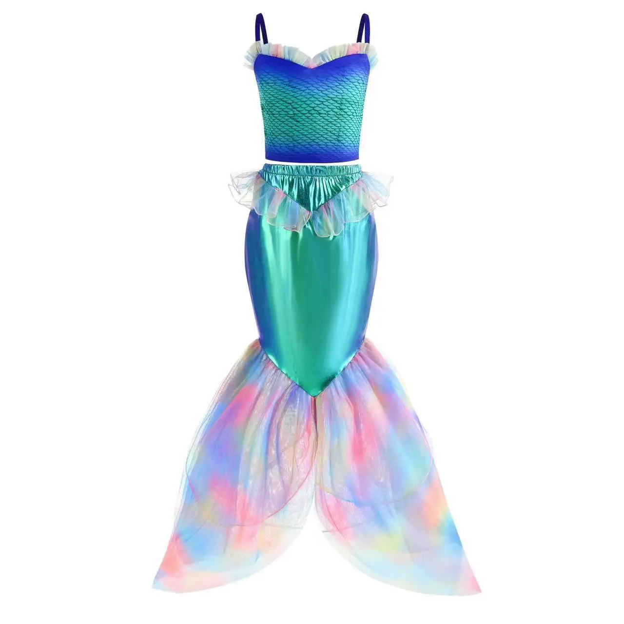 Costume de sirène cosplay pour filles, Ariel Movie Py Playing Princess, sirène trempée, vêtements de fête à la piscine d'été pour enfants, nouveau, 2024