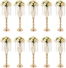 10 Pcs Gold Vase for Wedding Centerpieces Table Decorations with Chandelier Crystals, Flower Vase, Wedding Metal Flower Stand 1
