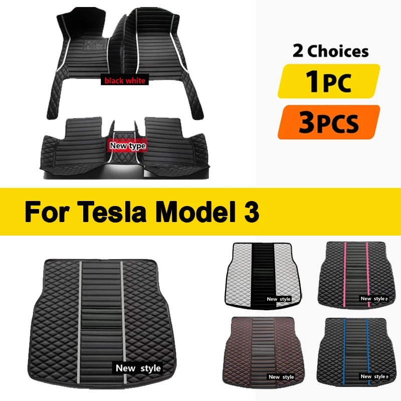 

Car Floor Mats For Tesla Model 3 2019 2020 2021 Custom Auto Foot Pads Automobile Carpet Cover interior accessories