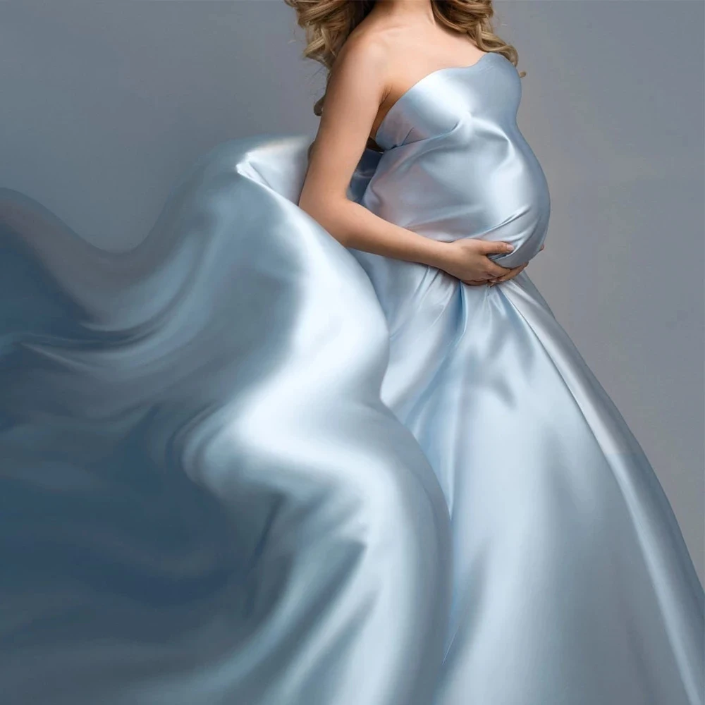 Maternity Silk Fabric Gown Pregnant Woman Photography Props Dress Satin Tossing Flowing Cloth Pregnancy Photo Shoot Accessories