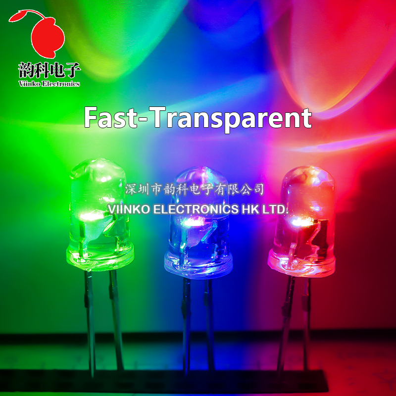 50pcs F5 5mm Fast / Slow RGB Flash Red Green Blue Rainbow Multi Color Flashing Light Emitting Diode Round LED Full Color DIY