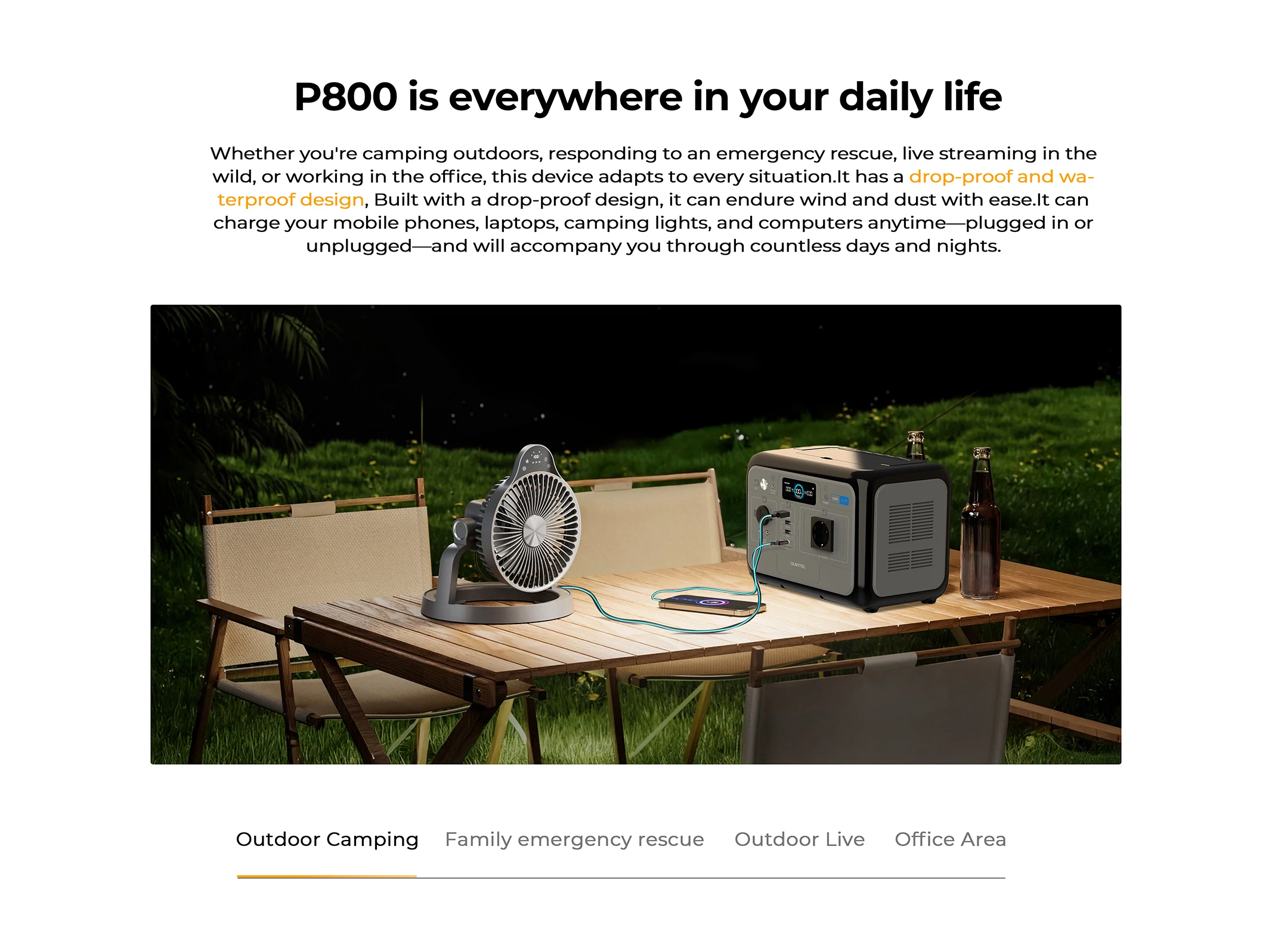 OUKITEL P800E PLUS Portable Power Station 800W Solar Generator 512Wh Lifepo4 Battery Home Backup Outdoor Camping Mobile power