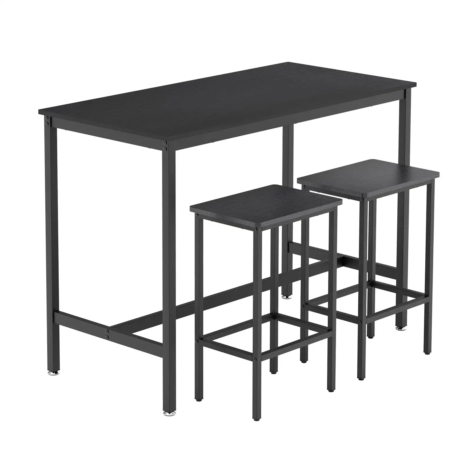 

3 Piece Bar Table and 2 Chairs Set Counter Height Dining Set, Black