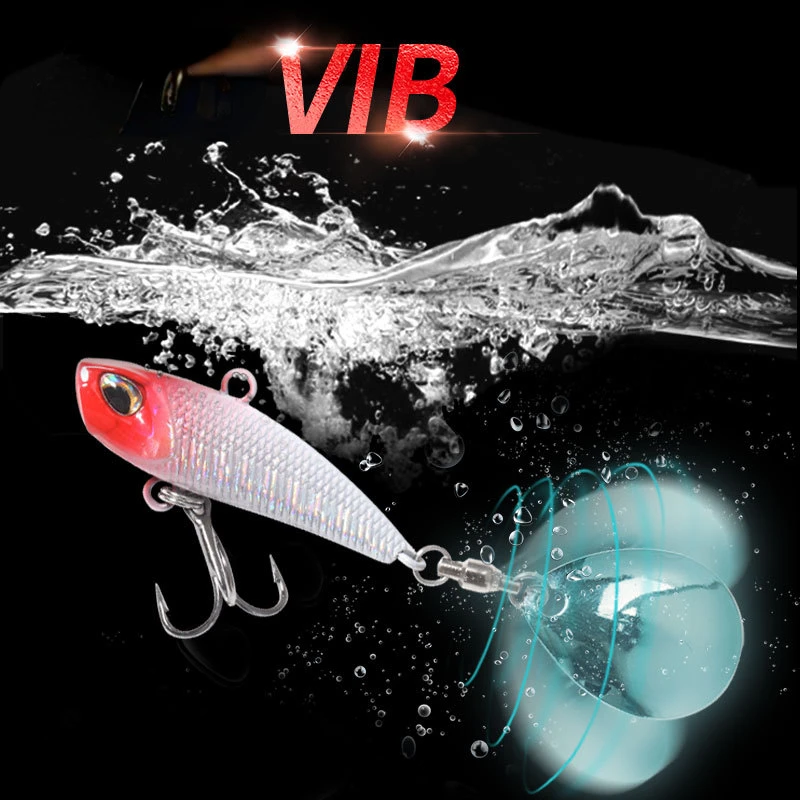 Metal Vib Spinner Bait Wobbler Trolling Bait Fishing Lure Rotante Coda Vibrazione Paillettes Predator Per Luccio Bass Giappone Originale