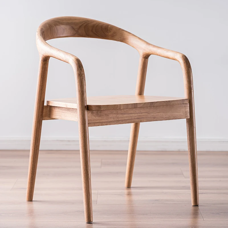 

Wooden Nordic Dining Chairs Lounge Modern Minimalist Restaurant Chair Balcony Backrest Waiting Silla Comedor Bedroom Furniture