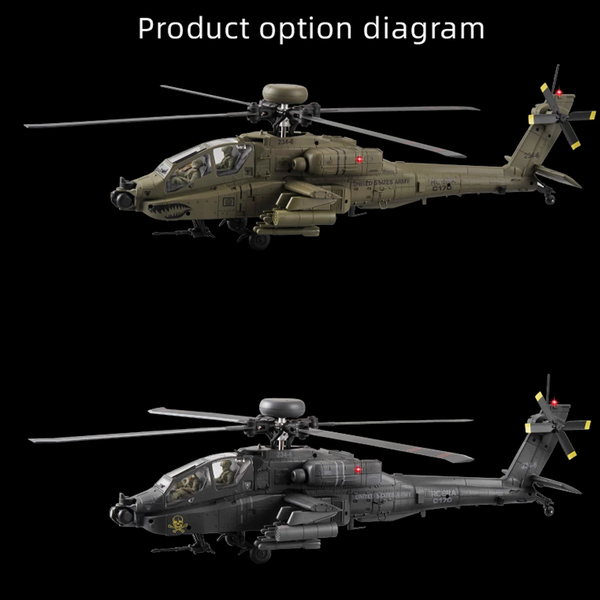 NEW RC ERA C170 RC Helicopter 6CH Optical Flow Positioning Apache Brushless Stunt Armed RC Helicopter Model One-key Inverted Toy - 5