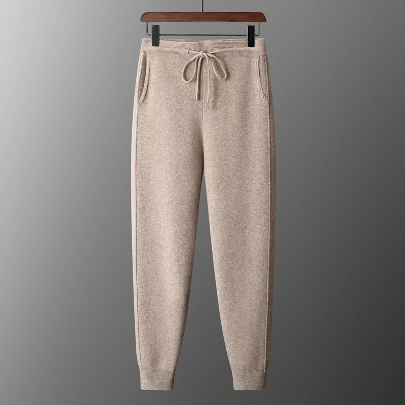 Sport Jogging Trousers Fleece Sweatpants Fashion Pants Men Suit Pants Merino Wool Men's Pants autumn and Winter Thickened High Waisted Small Leg Pants Casual Business Knitted Sweatpants Warm