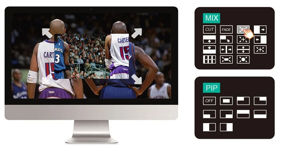 FEELWORLD LIVEPRO L1 V1 Multi Format Video Mixer Switcher 4xHDMI Inputs Camera P