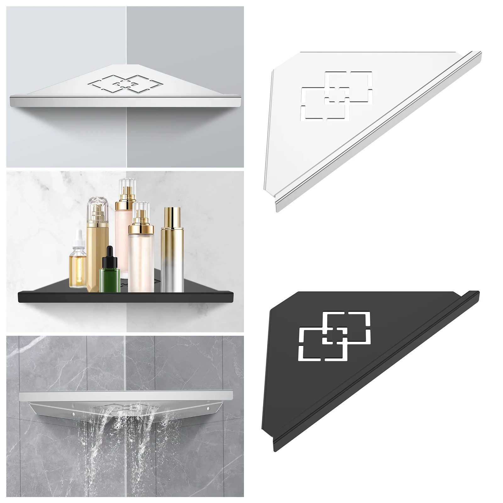Stainless Steel Bathroom Corner Shelf Storage Rack