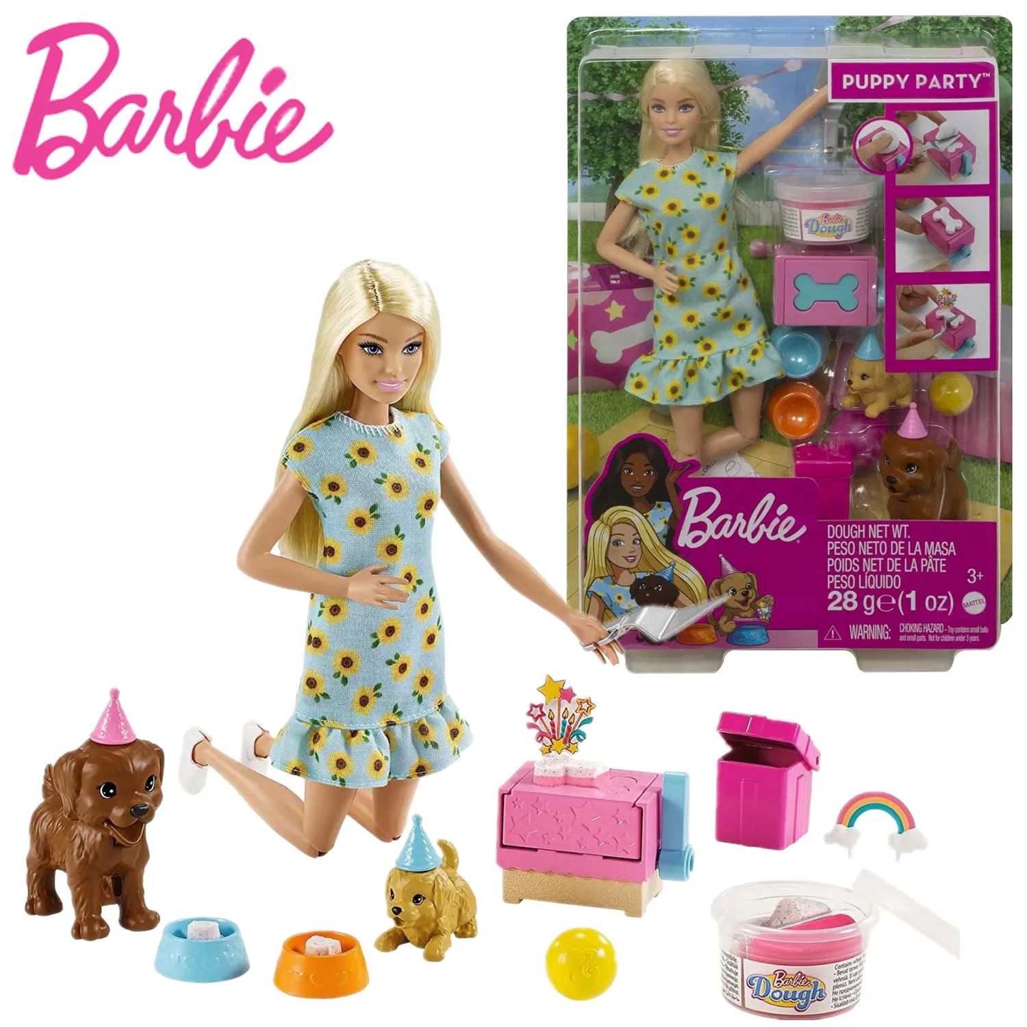 

Блондинка Барби, кукла, щенок, детский игровой набор с щенком, форма для торта, аксессуары, игровой домик, игрушки для девочек, подарок GXV75