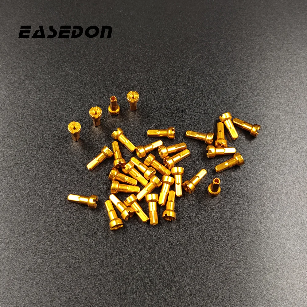 High Strength EASEDON MV Bicycle Nipples 14G Gauge 2.0 14mm Aluminum Alloy Round Head 0.5g For MTB Road Bike Wheel Spokes