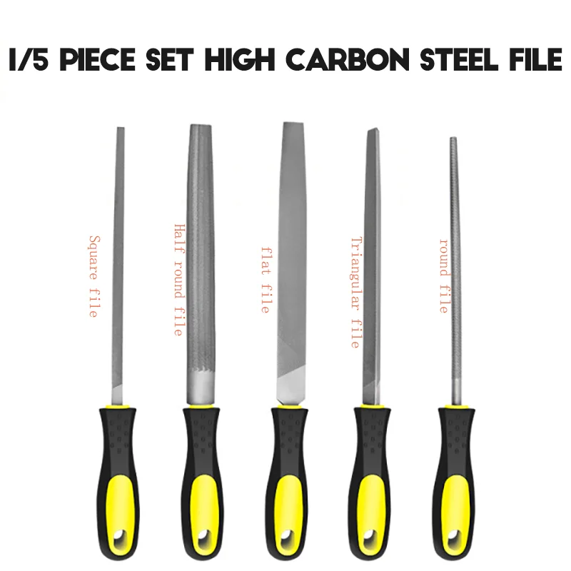 Highcarbon Steel File Highquality 1/5piece Set Wearresistant Uniform Flat Special Wood Metal