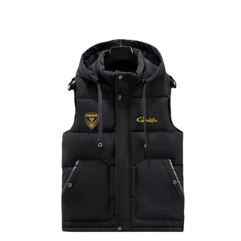 

2023 New Fishing Down Cotton Tank Top Warm Fishing Jacket Detachable Hat Thickened Down Vest