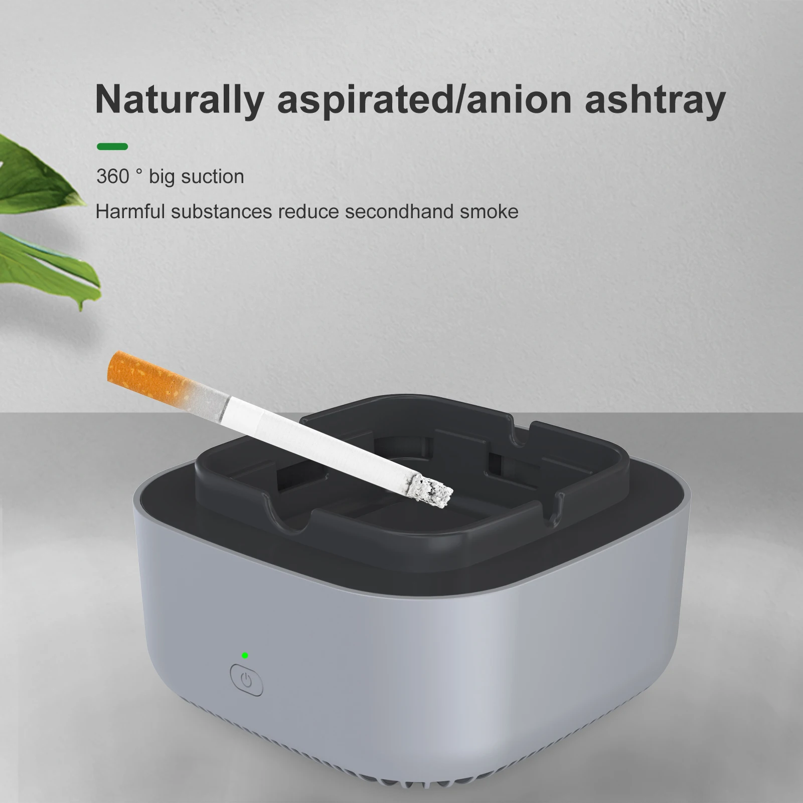 Multipurpose Ashtray with Air Purifier Function for Filtering Second