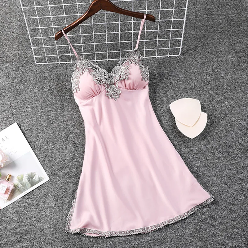Summer Lace Nightgown Sexy Suspender Nightdress Women Chemise Sleepwear Dress Female Satin Sleepdress Dressing Gown Loungewear