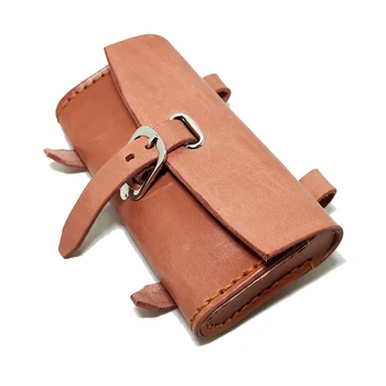 Borsa da appendere per bicicletta retrò Borsa da sella in pura pelle bovina fatta a mano Borsa da manubrio Attrezzatura da bici Pelle pura marrone, Q364
