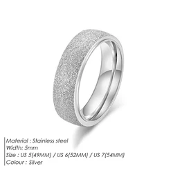 eManco Elegant Gold Stainless Steel Women's Rings - Minimalist Design, Various Widths - 7 (5MM-Silver Color)