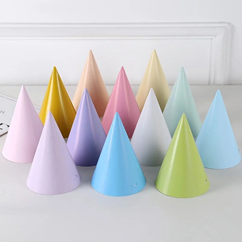 20 Stück matte Macaron-Partyhüte – Geburtstagskegel in verschiedenen Farben für Feiertagsfeiern und Veranstaltungen – 25,4 cm (25 cm) – Detail 1