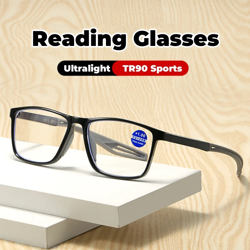 

Men Vintage Far-sighted Eyewear Unisex Blue Light Blocking Presbyopia Eyewear Fashion Retro Square Reading Eyeglasses 0 To +4.0