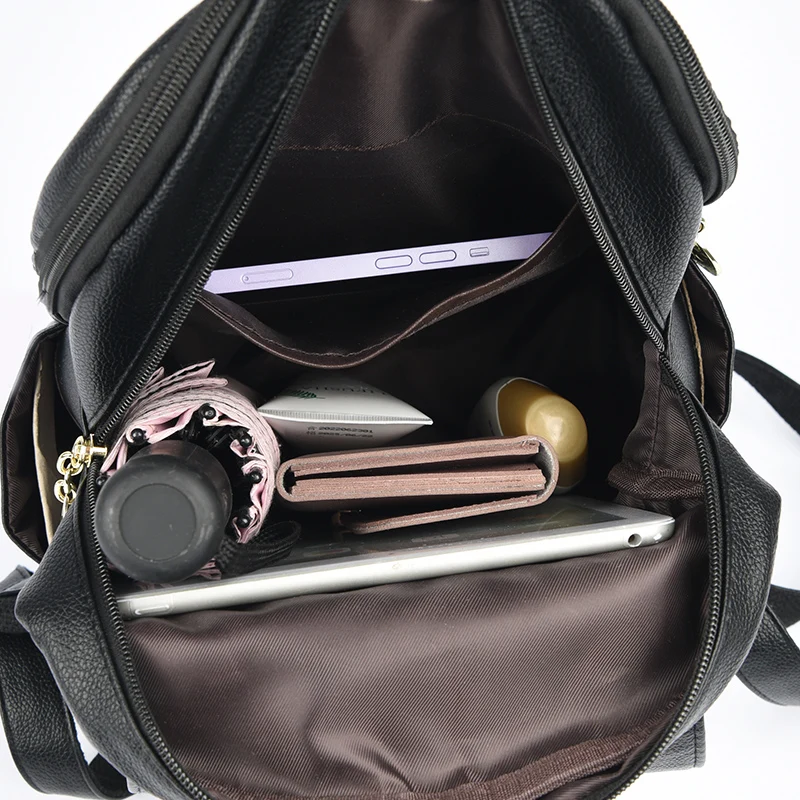 Fashion Backpacks Women Brand Ladies Leather Rucksack High Quality Back Pack Female Travel Bagpack Large Capacity School Bags