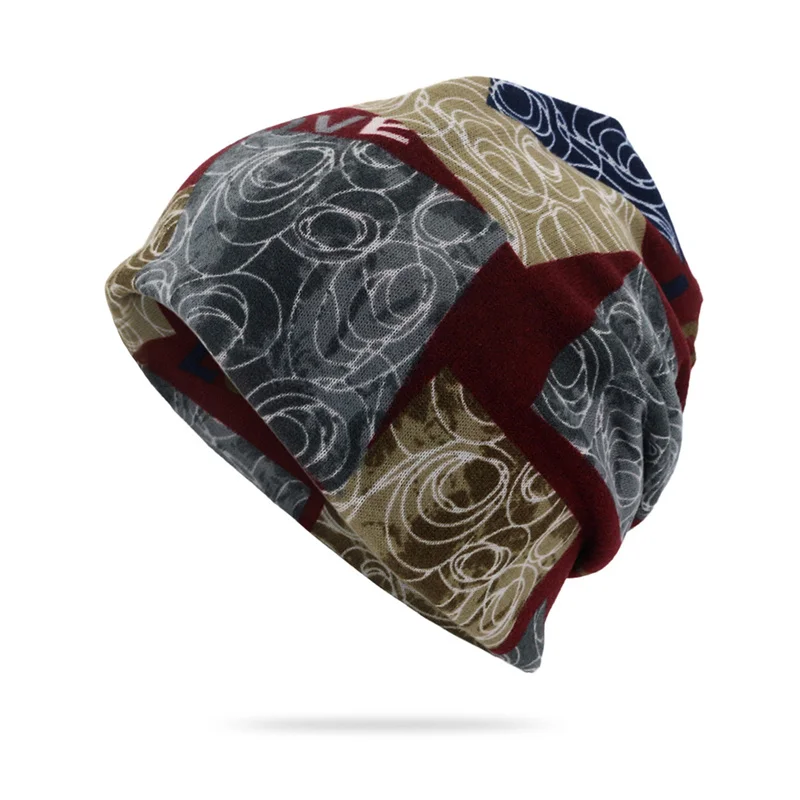 

2023 New Winter Warm Beanies For Women Cap Turban Multifunctional Head Face Scarf Neck Hats For Women Letters Kintted Hat Female