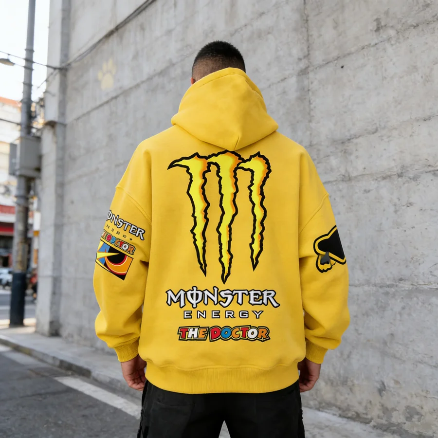Monster Energy Hoodies – Charcoal Gray Streetwear Pullover For Men & Women