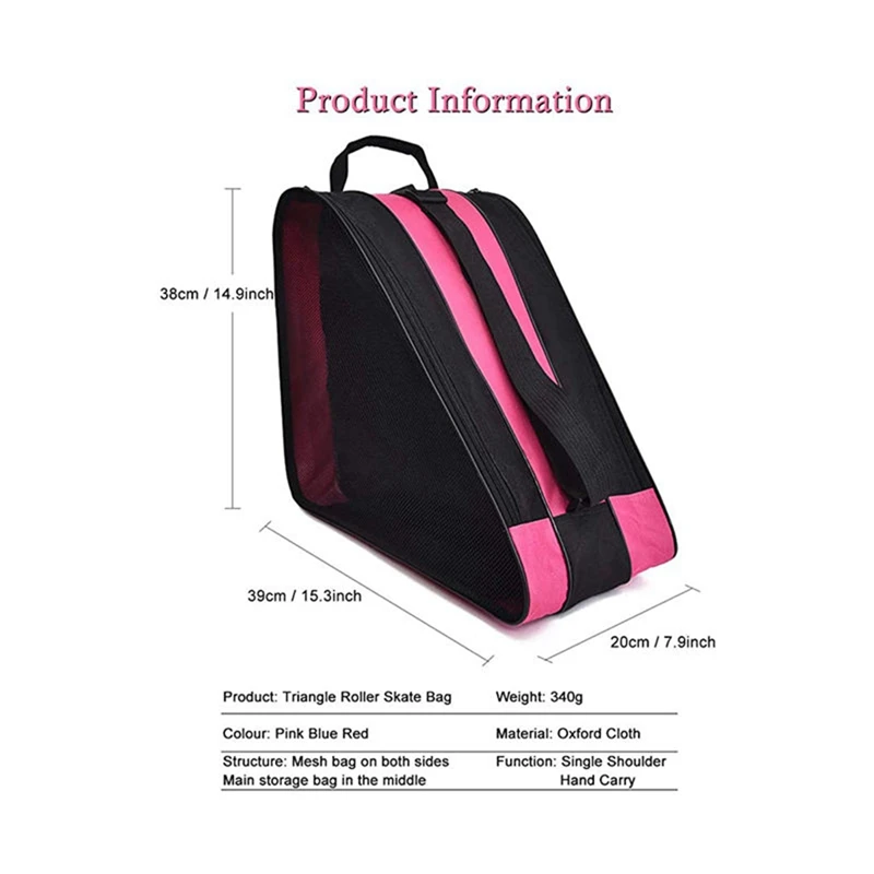 Ice Skate Guards Adjustable Shoulder Straps Ice Shoes Bags Large Size Skiing Roller Skate Storage Bags for Men Women Lightweight 2