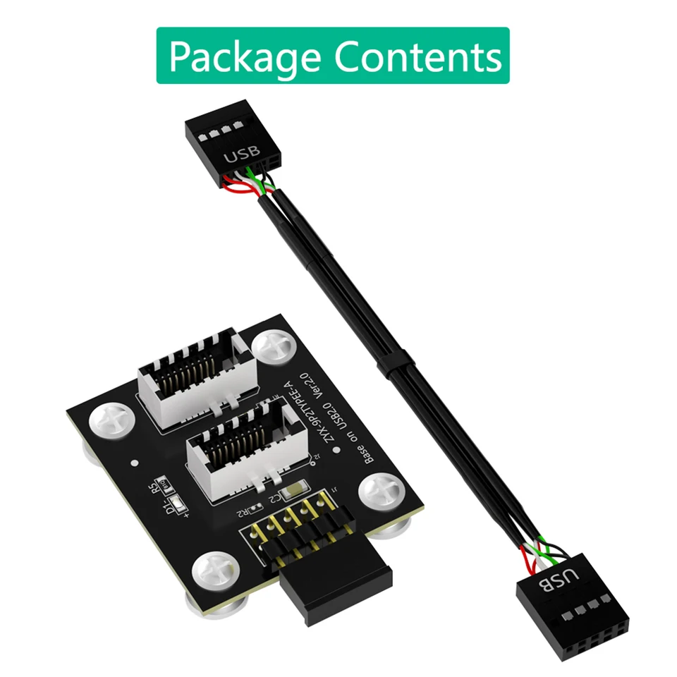 Rivo 9 Pin USB 2.0 Femmina Header 1 a Dual 9-Pin Maschio Scheda di