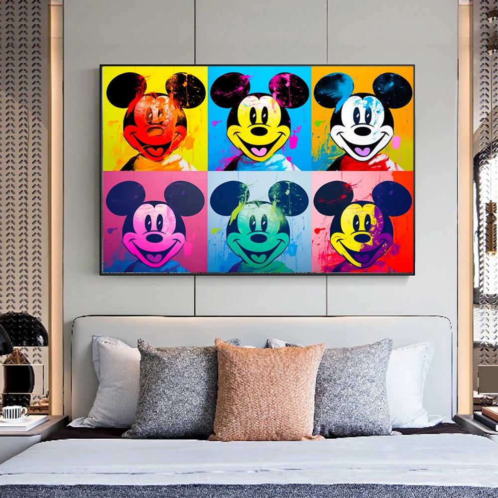 Mickey and Donald Duck Graffiti Canvas Wall Art Posters and Prints Pop Street Art Paintings on the Wall Pictures Decor