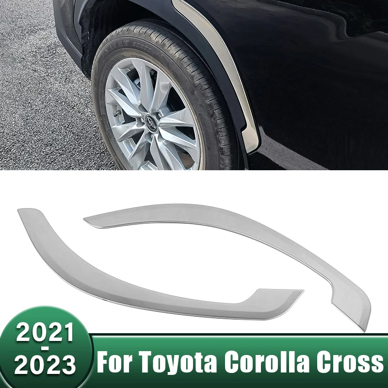 

Stainless Car Rear Door Fender Flare Arch Sticker Fender Vents Spoiler Cover For Toyota Corolla Cross XG10 2021 2022 2023 Hybrid