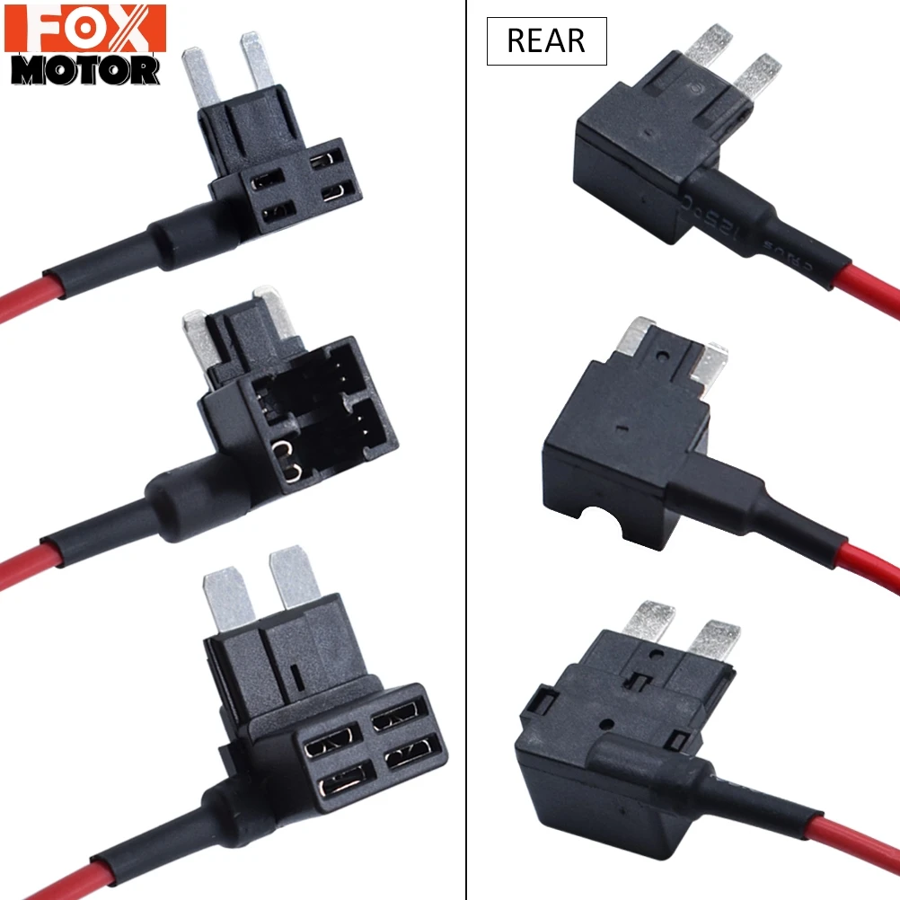 3X 12V Car Blade Fuse Holder Add A Circuit TAP Adapter Micro Mini Standard ATM APM Auto Fuses 10 AMP Car Truck Van SUV Fuse Wire