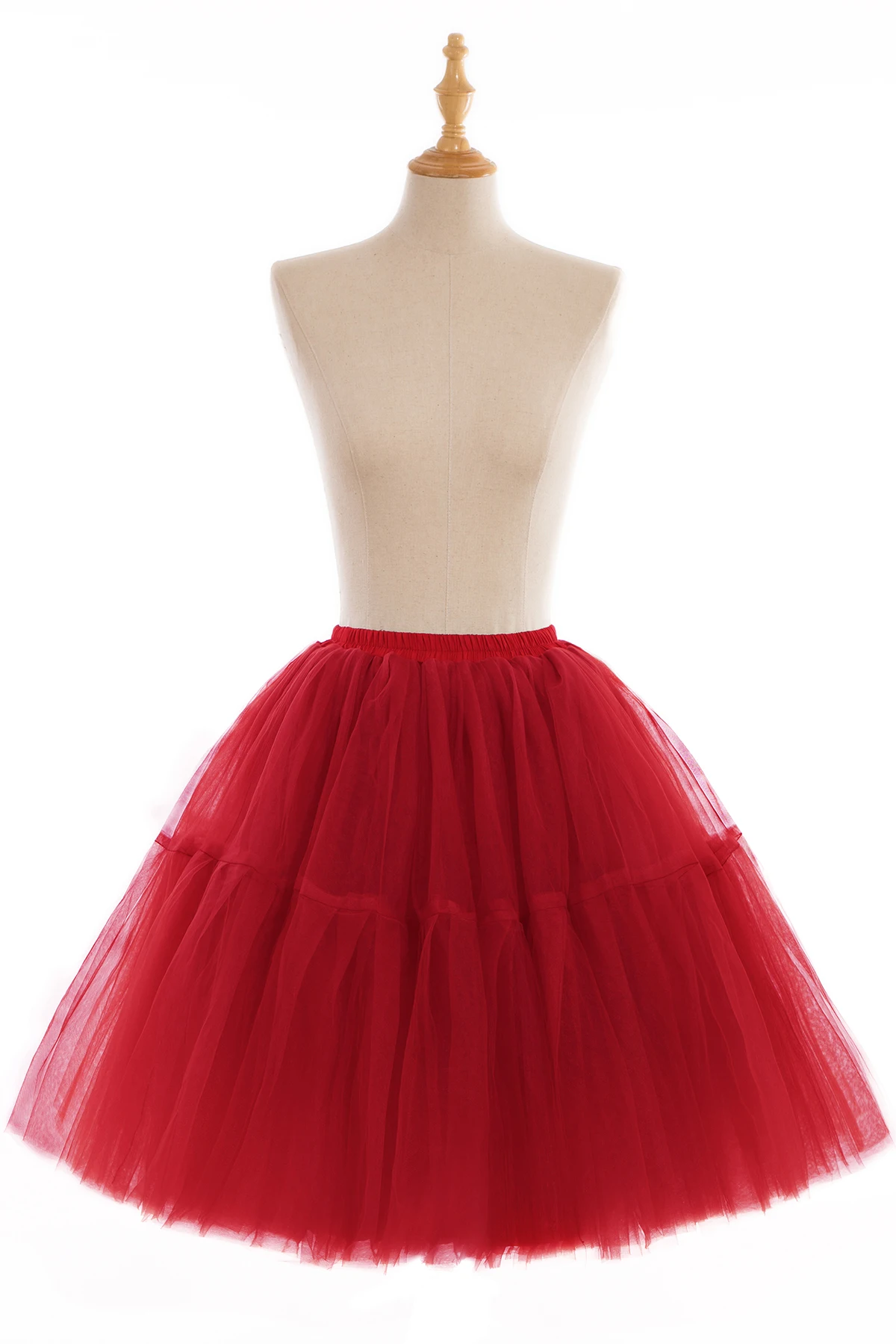 Erwachsener Tutu Braut Midirock Elastische Taille Damen Tüllrock Puffy Petticoat 6 Schichten Damen Abschlussball Party Abendkleid – Detail 36
